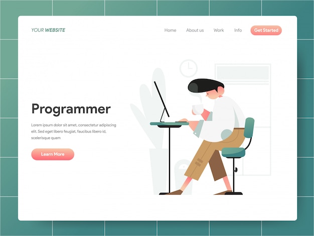 Programmer  banner of landing page Concept