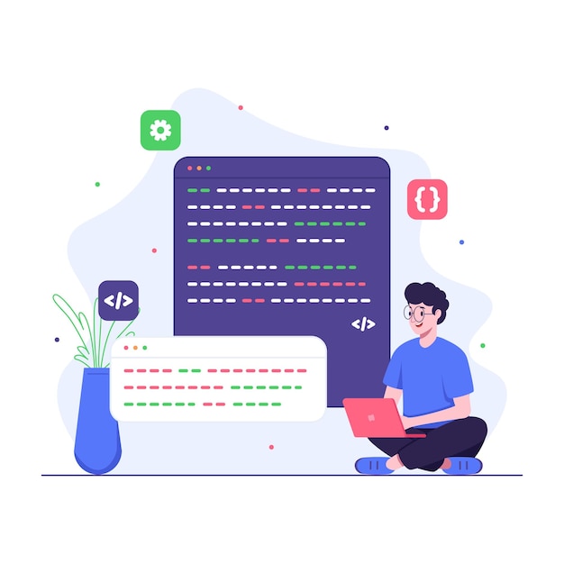 Programmer doing website coding