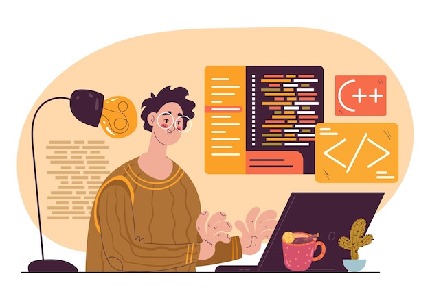 programmer freelance worker character development code