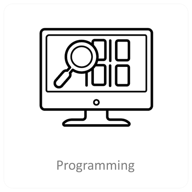 Programming and Big data icon concept