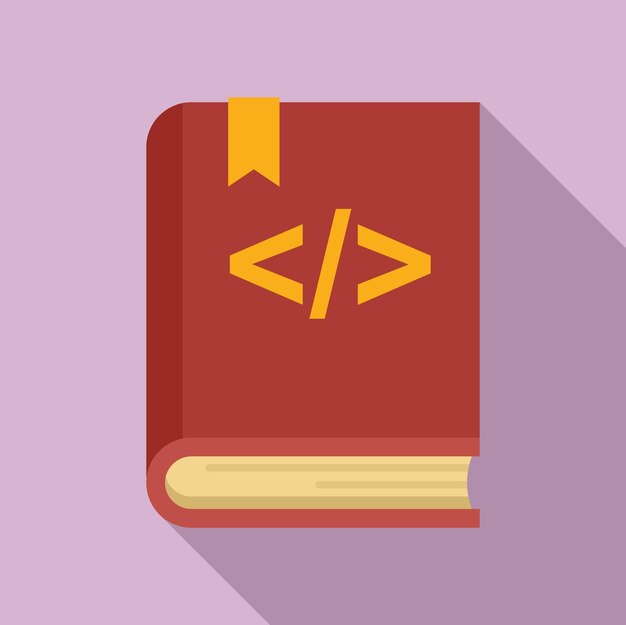 Programming book icon flat vector Online education Study training