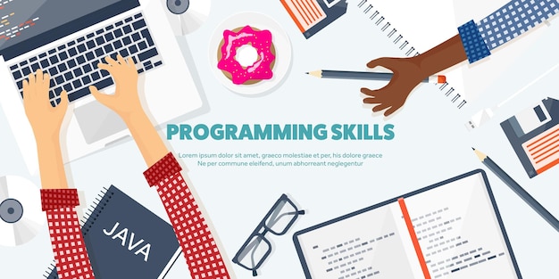 Programming coding flat computing background code hardware software web development search engine