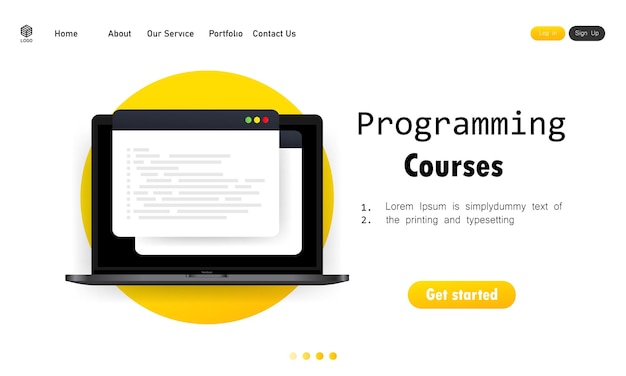 programming courses. cyber education course concept.
