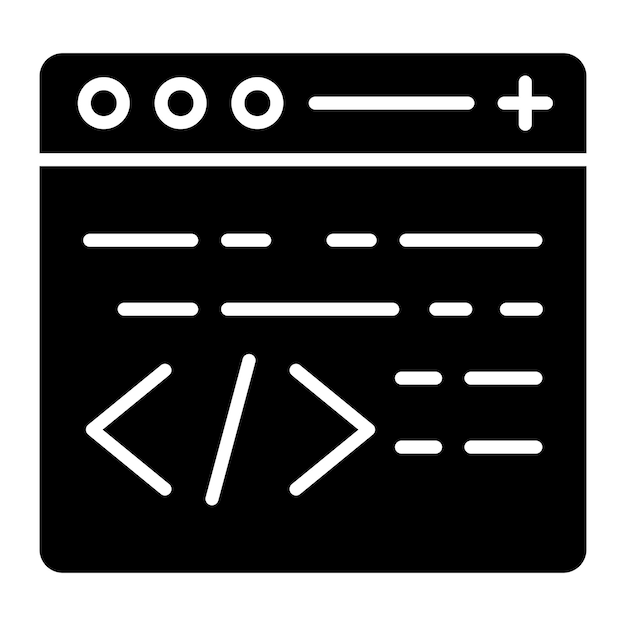 Programming Glyph Solid Black Illustration