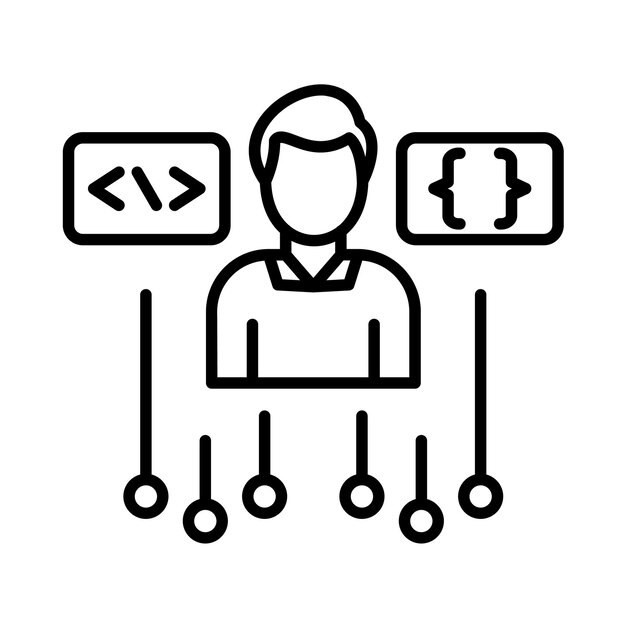 Programming Skills Line Illustration