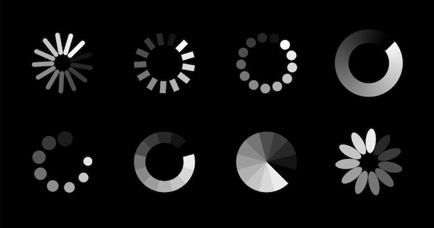 Progress bar loading icon. Load upload download round process. Circle website buffer loader or preloader