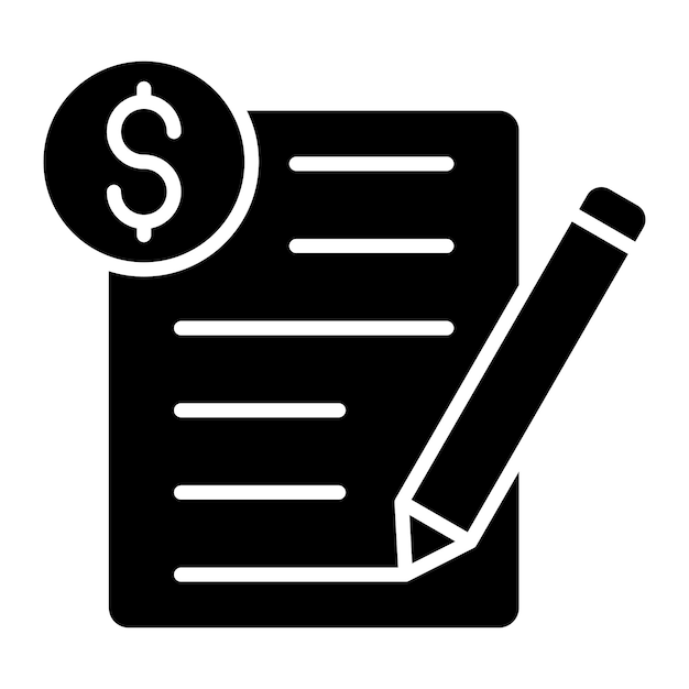 Project Budget Glyph Solid Black Illustration