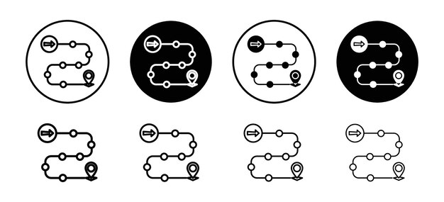 project development road mapping vector icon set collection road mappingOutline flat Icon