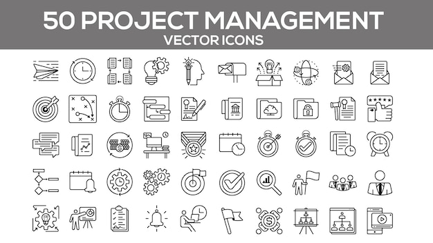 Project Management Vector Icons Agile Task Workflow Symbols Editable