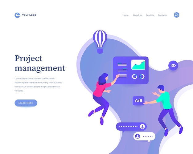 project management web template