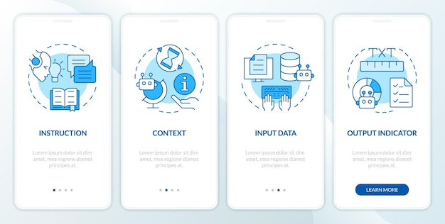 prompt key elements blue onboarding mobile app screen