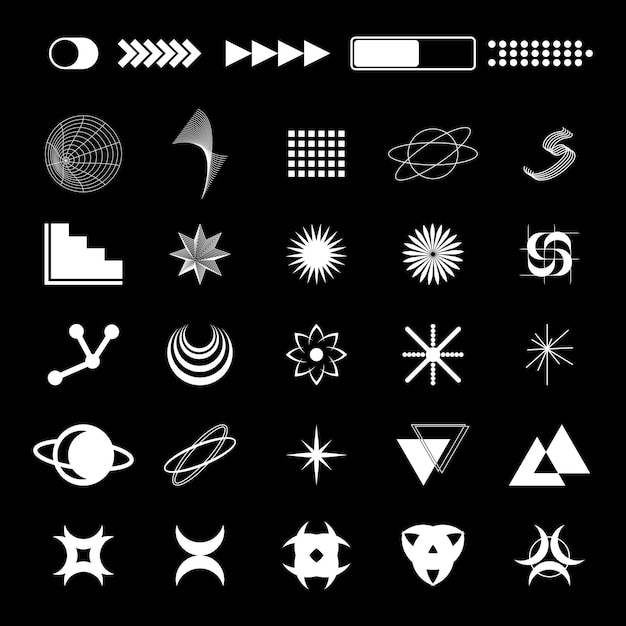 PSD Vector Brutalism Geometric Shapes Symbols