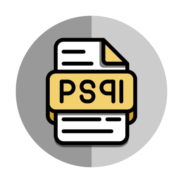 Psql file type flat icon document and files extension symbol icon with a round background