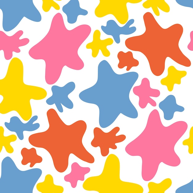 Psychedelic seamless pattern with abstract spots Perfect print for tee paper textile