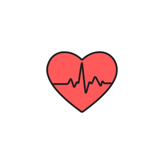 Pulse colored vector icon on white background