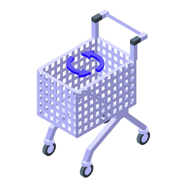 purchase history shop cart icon isometric of purchase history shop cart vector icon for web design isolated on white background
