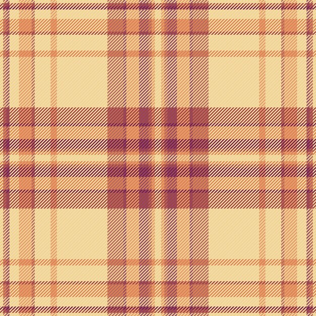 Pure fabric background textile premium seamless pattern plaid Model tartan check texture vector in amber and orange colors