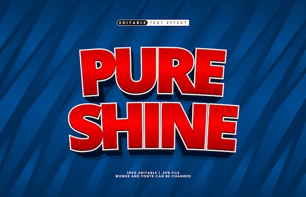 pure shine editable text effect with a fresh and modern text style