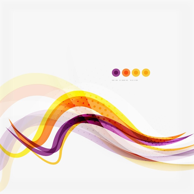 Purple and orange color lines on white