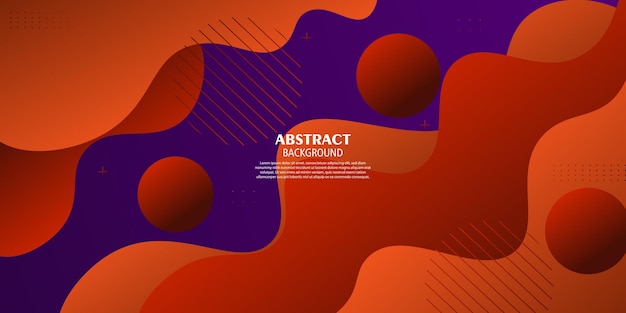 Purple and orange geometric business banner design Creative banner design with wave and circle
