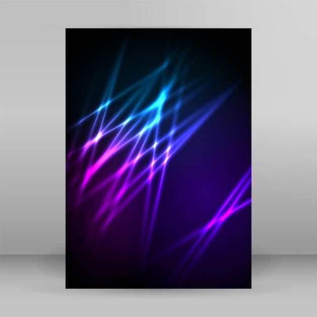 Purple background advertising brochure design elements Blurry light glowing graphic form police siren at night colors Vector illustration EPS 10 for booklet layout wellness leaflet newsletters