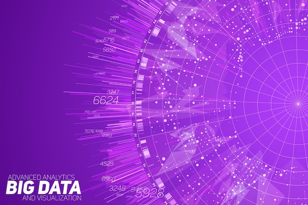 Purple Big data circular visualization Futuristic infographic Information aesthetic design Visual data complexity Complex data threads graphic Social network representation Abstract graph