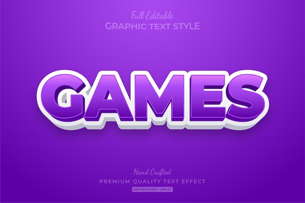 Purple Games Editable Text Style Effect