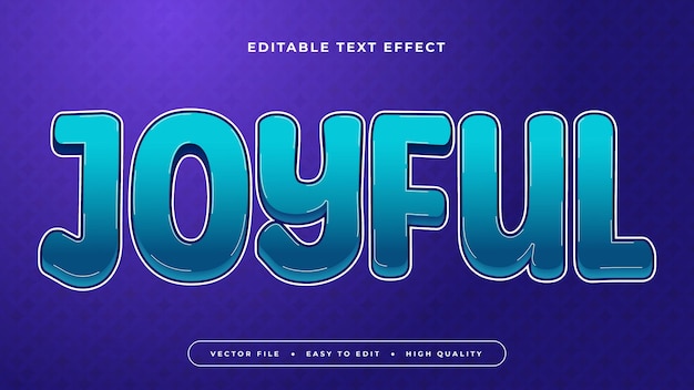 Purple green and white joyful 3d editable text effect font style