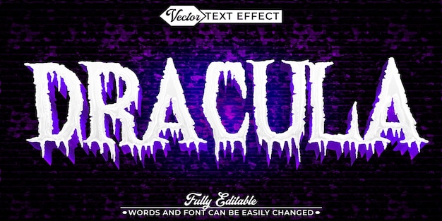 purple horror dracula vector editable text effect template