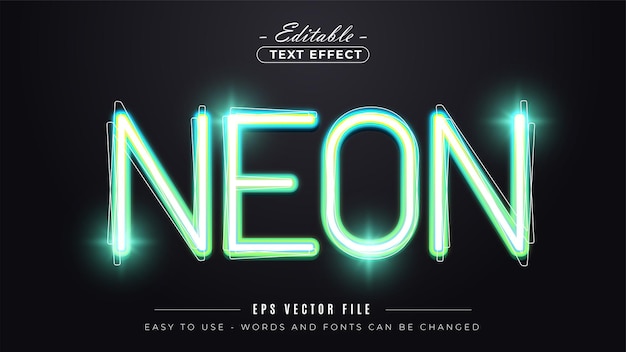 Purple neon light editable text effect