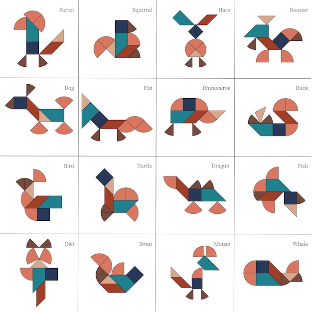 puzzle game leaf schemas with different animals