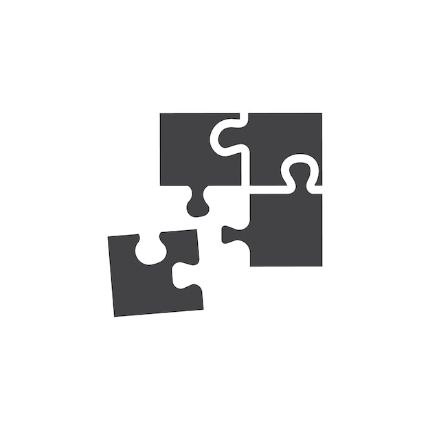 Puzzle icon Symbol mark in filled style