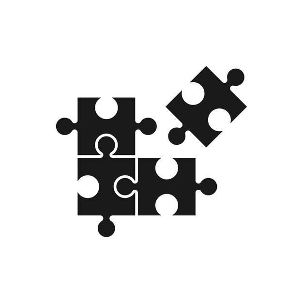 Puzzle icon vector filled flat sign solid pictogram isolated on white Plugins symbol logo illustration