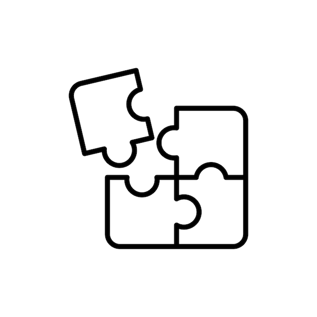 Puzzle pieces icon isolated on white background