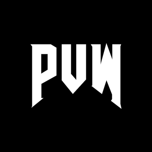 PVW letter logo design for technology company PVW logo design black and white color combination PVW logo PVW vector PVW design PVW icon PVW alphabet PVW typography logo design