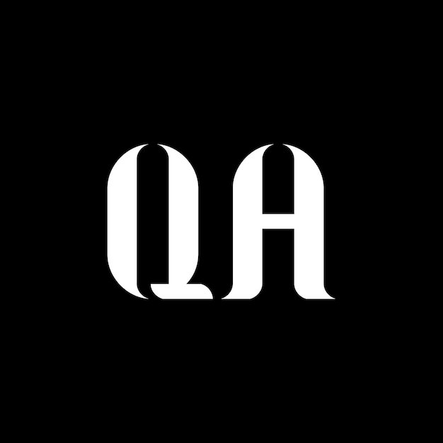 QA Q A letter logo design Initial letter QA uppercase monogram logo white color QA logo Q A design QA Q A