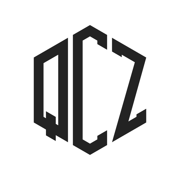 QCZ Logo Design Initial Letter QCZ Monogram Logo using Hexagon shape