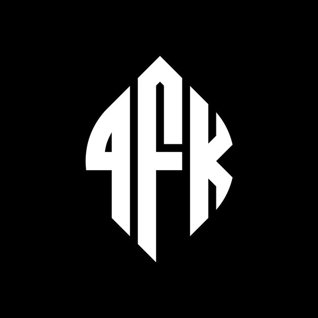 QFK circle letter logo design with circle and ellipse shape QFK ellipse letters with typographic style The three initials form a circle logo QFK Circle Emblem Abstract Monogram Letter Mark Vector