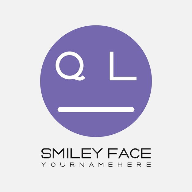 QL initial monogram for Smiley face logo with circle style design
