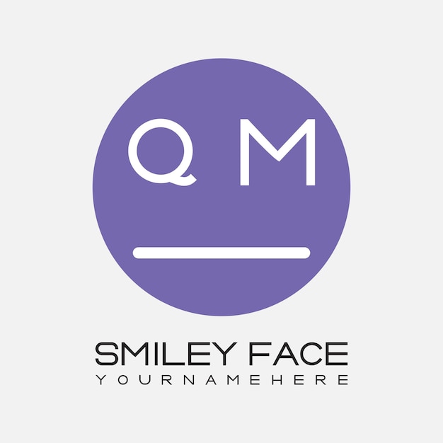 QM initial monogram for Smiley face logo with circle style design