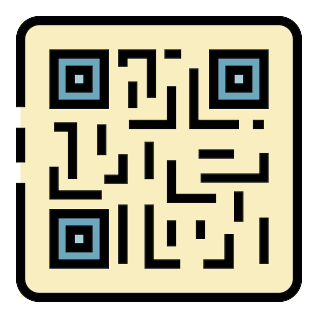 QR code in the frame icon Outline QR code in the frame vector icon color flat isolated