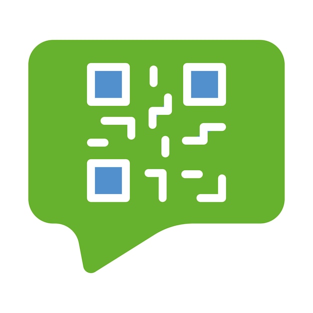 qr code inside speech bubble scan scanner encrypted information convenient format for presenting data communication modern technologies message colorful icon on white background