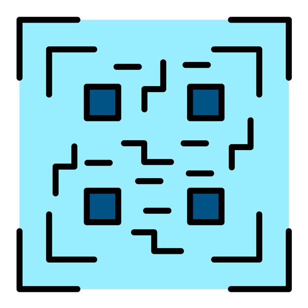 QR Code Scan Flat Illustration