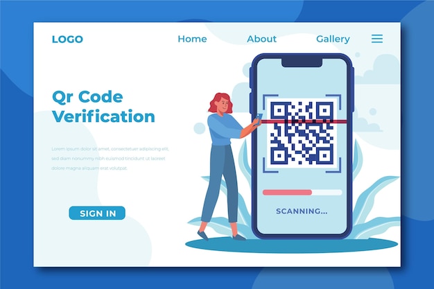 Qr code verification landing page template