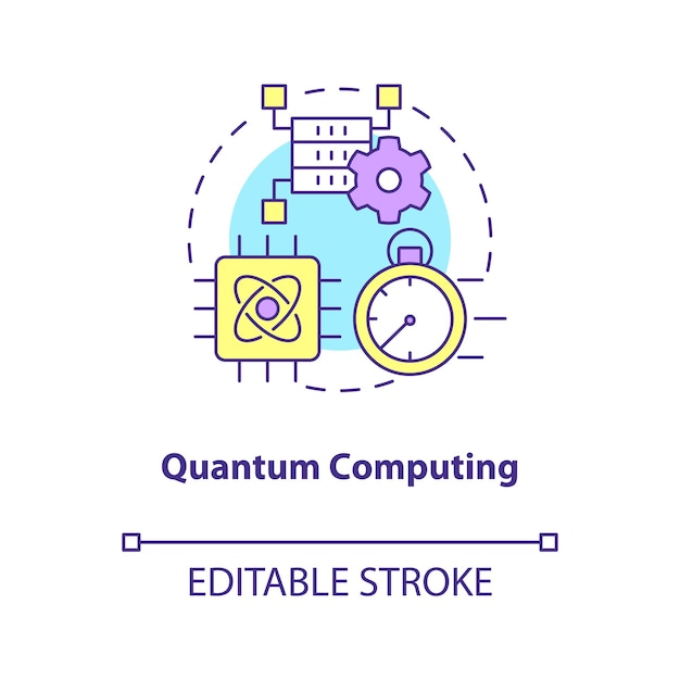 Quantum computing concept icon