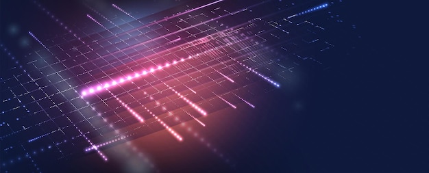 Quantum processing Deep learning artificial intelligence Future new technology for business or science presentation