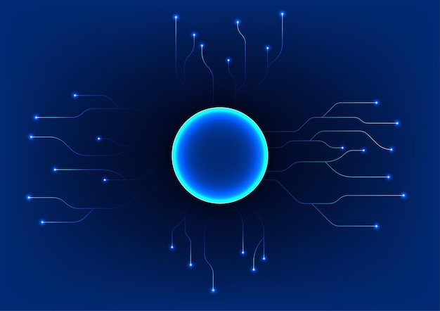 Quantum technology a circular shape that distributes data lines processes massive amounts of data unlocking new potential in AI cryptography and molecular simulations in science