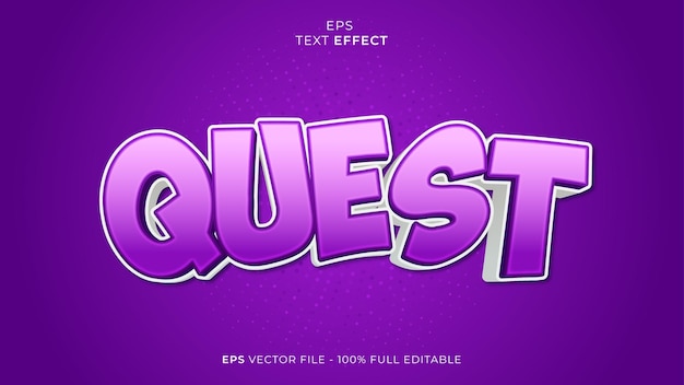 quest editable text effect font