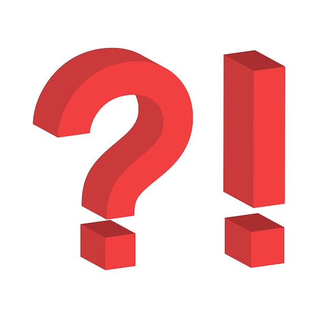 Question Mark And Exclamation 3D