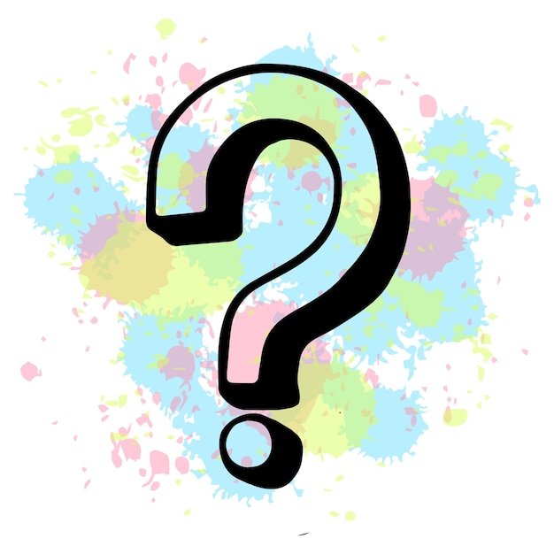 Question mark icon hand drawing image vector